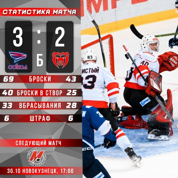 Пермский «Молот» уступил «Соколу» в серии буллитов в Красноярске