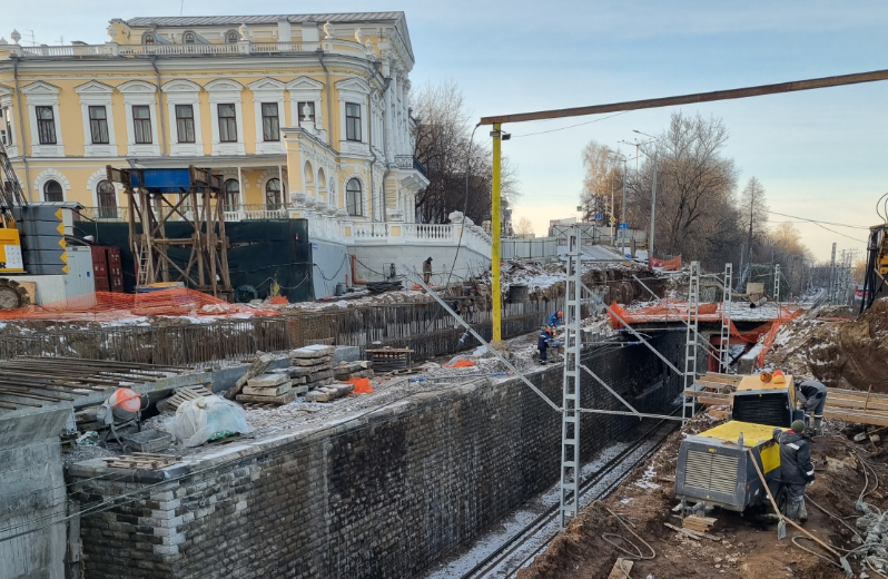 Реконструкция путепровода на улице Монастырской в Перми выполнена на 45%